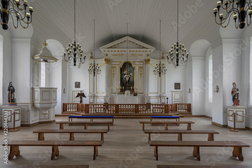 Interior of the Fortress of Louisbourg Chapel in Louisbourg, Newfoundland