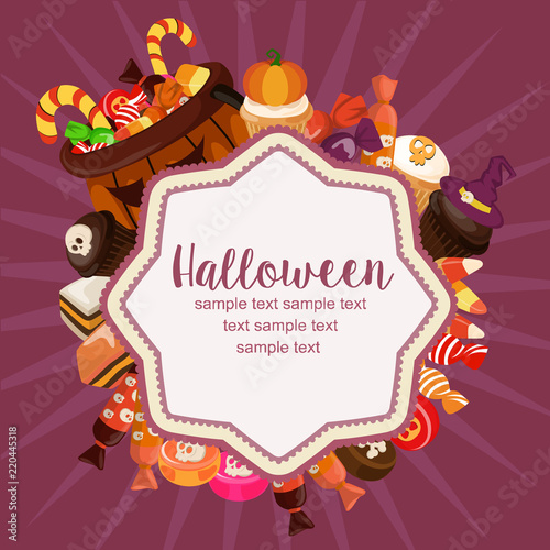 hello halloween card candy cute treats
