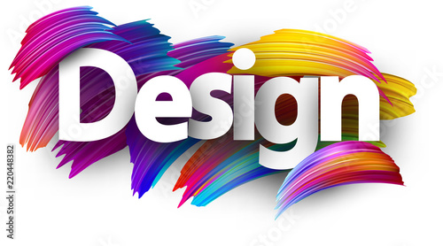 Design paper poster with colorful brush strokes.