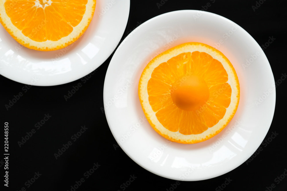 Orange candy on the orange circle Orange candy on the orange circle