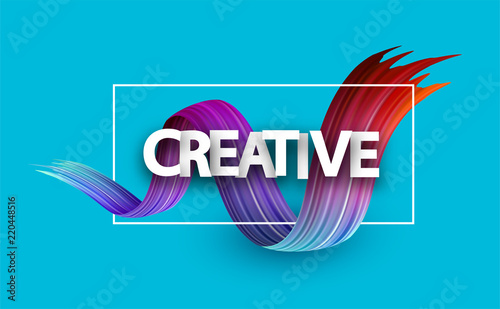 Creative design poster with colorful brush stroke.