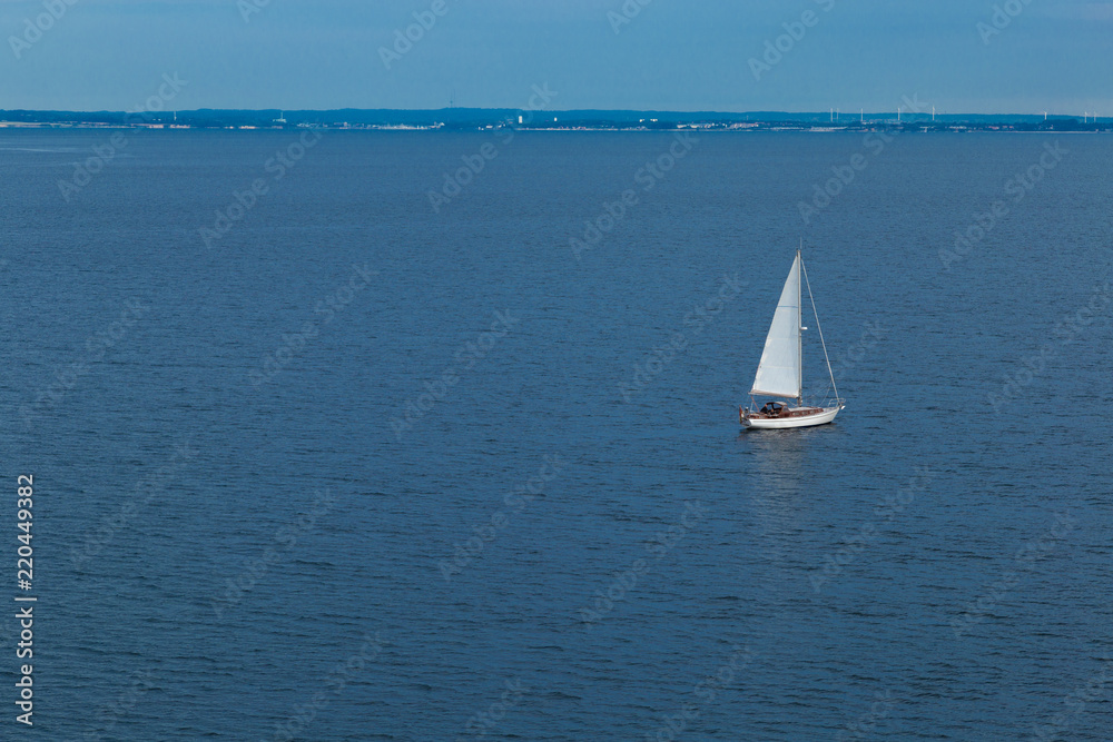 Single boat on the ocean