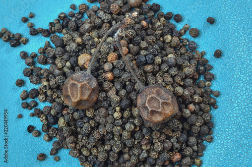 wrinkled pears and black pepper peas