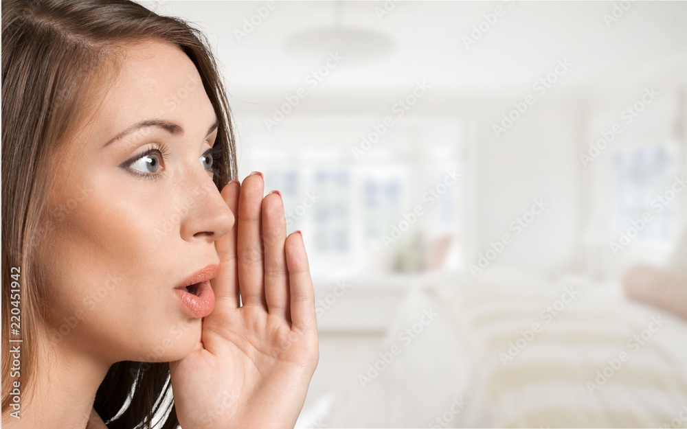 Portrait of young cute woman on background Portrait of young cute woman on background