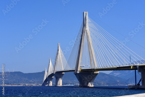 a large hanging bridge in Patria in Greece