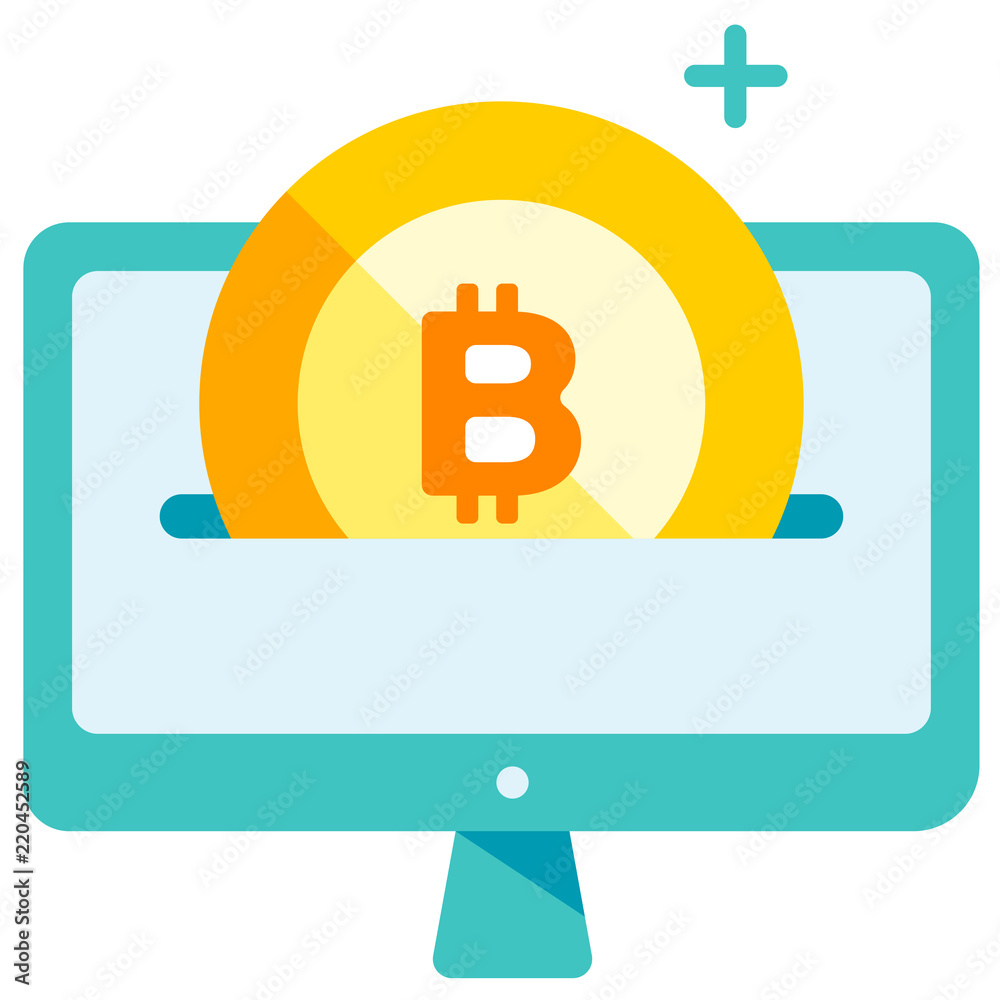 Bitcoin insert flat illustration Bitcoin insert flat illustration