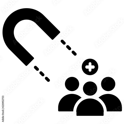 Customer attraction Solid illustration