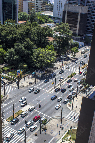 Traffic on Paulista Avenue, in Sao Paulo city