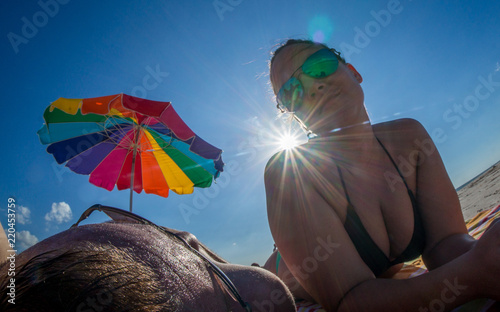 LOVERS KEY, FORT MYERS BEACH, FLOIRDA/USA 11/4/15: Couple relaxing on the beach.