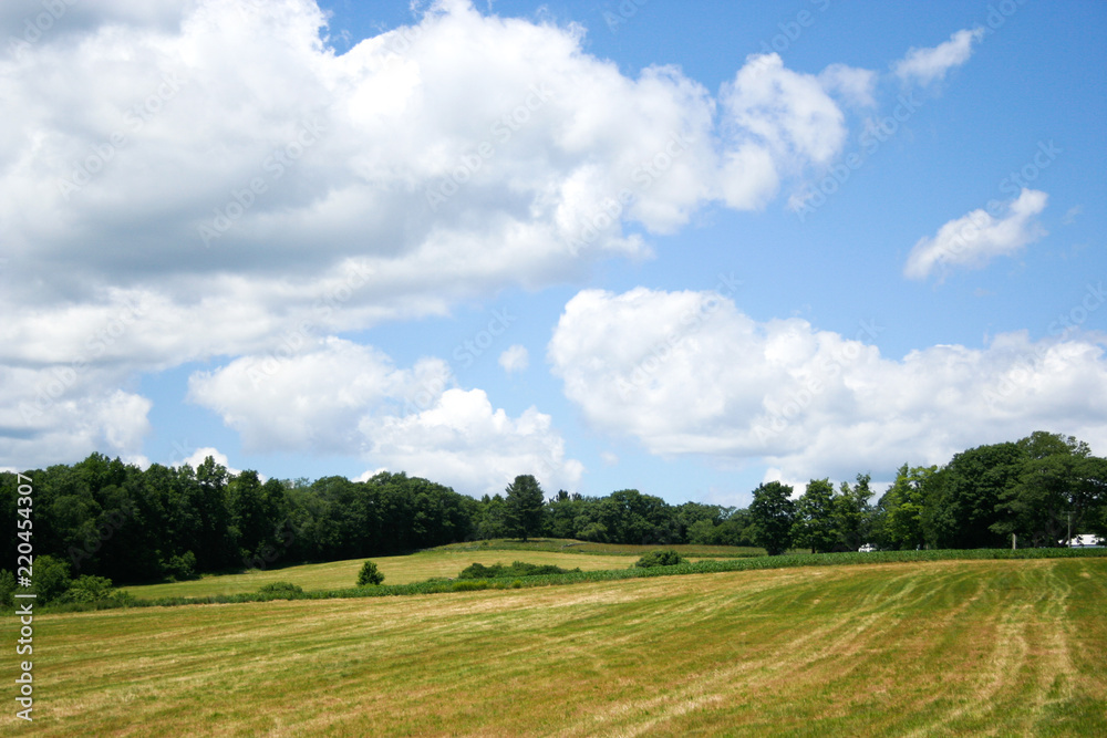 Partly Cloudy Farm Landscape