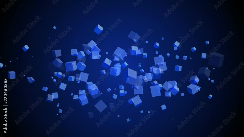 Digitally generated video of cubes