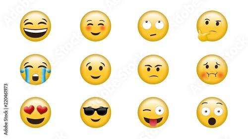 Digital generated video of emoji  photo