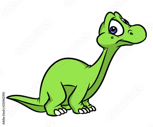 Dinosaur Diplodocus wonder cartoon illustration isolated image  