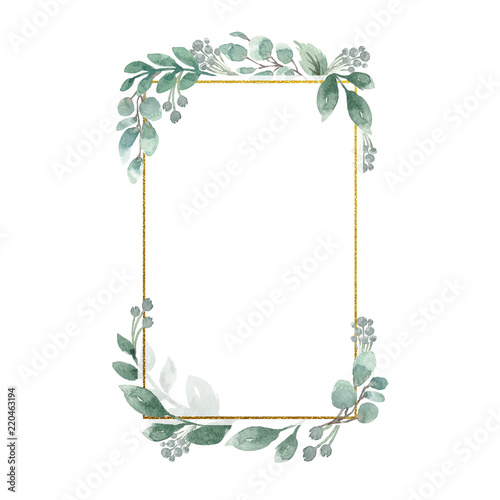 Watercolor Floral Geometric Frame photo