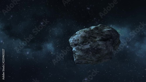 asteroid flies through space
