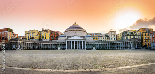 Naples, Italy: Piazza del Plebiscito with San Francesco di Paola church photo