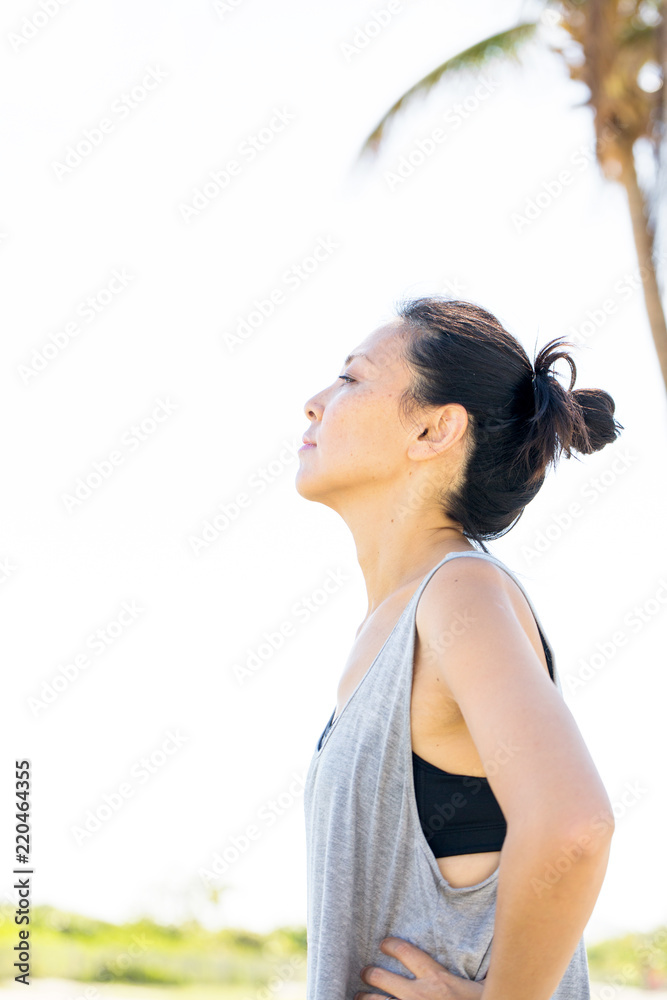 Fit woman walking and exercising. Fit woman walking and exercising.