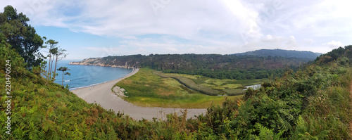 Fototapeta Naklejka Na Ścianę i Meble -  Panoramic view of Barayo beach near Puerto de Vega - Asturias, Spain