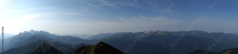 Beautiful view from the peak of Black Pillar mountain, Krasnaya Polyana