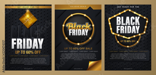 Set black friday sale banners. Set of social media web banners for shopping, sale, product promotion