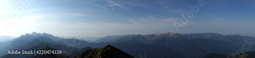 Beautiful view from the peak of Black Pillar mountain  Krasnaya Polyana