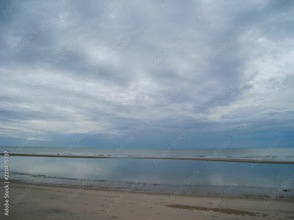 cloudy day on the beach. cloudy day on the beach.