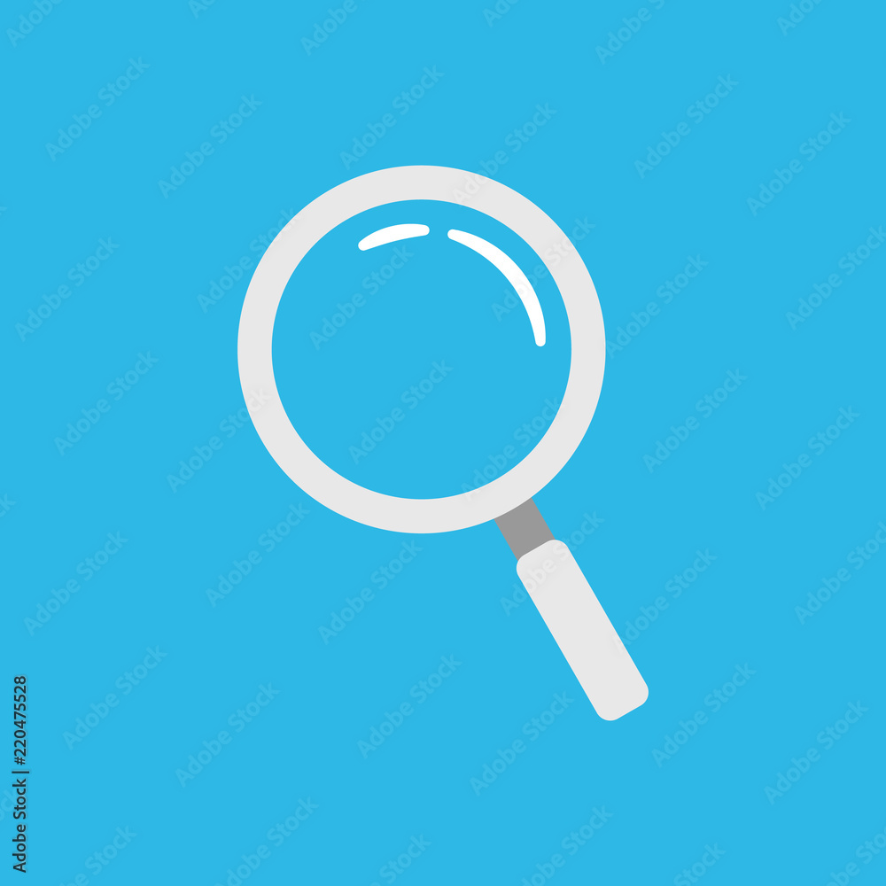 magnifying glass zoom simple flat icon search or finder tool illustration