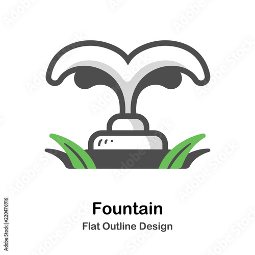 Fountain Outline Flat illustration