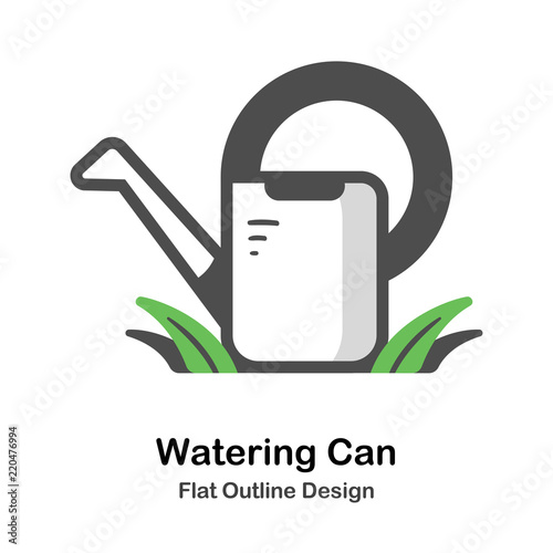Watering can Outline Flat illustration