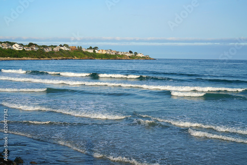 landscape of sea wave and York town in Maine © nd700