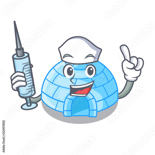 Nurse cartoon dome igloo ice house snow