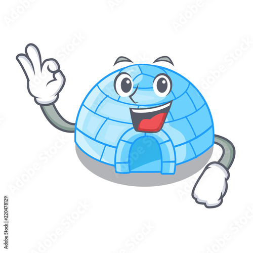 Okay cartoon dome igloo ice house snow