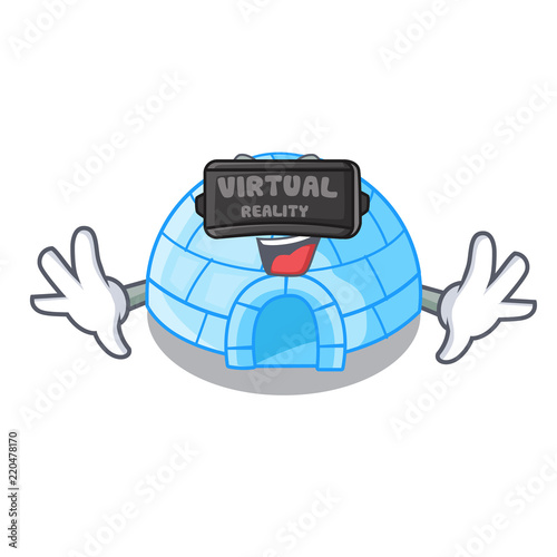 Virtual reality igloo ice house isolated on mascot