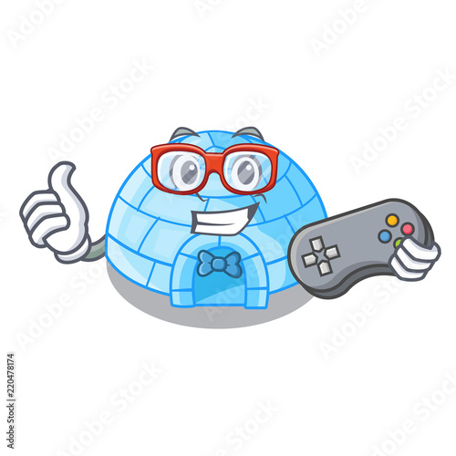 Gamer igloo ice house isolated on mascot
