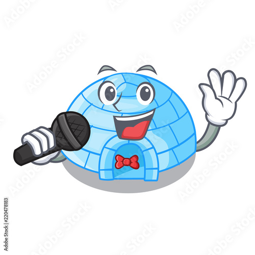 Singing igloo ice house isolated on mascot