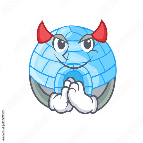 Devil igloo ice house isolated on mascot