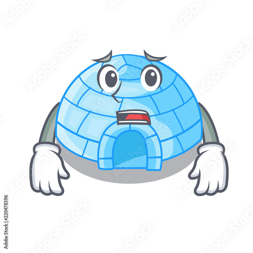 Afraid igloo ice house isolated on mascot