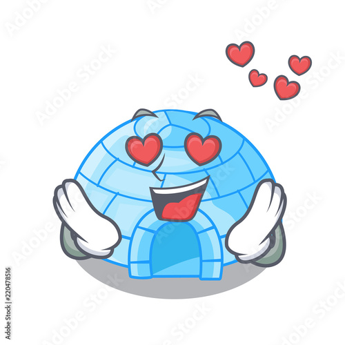 Angry igloo ice house isolated on mascot