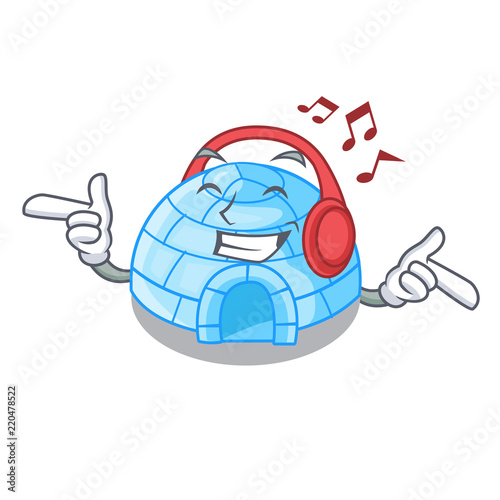 In love igloo ice house isolated on mascot