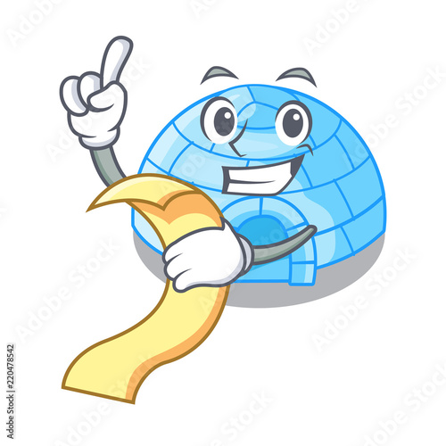 Sailor with binocular igloo ice house isolated on mascot