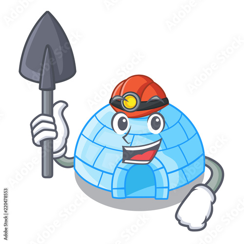 With menu igloo ice house isolated on mascot