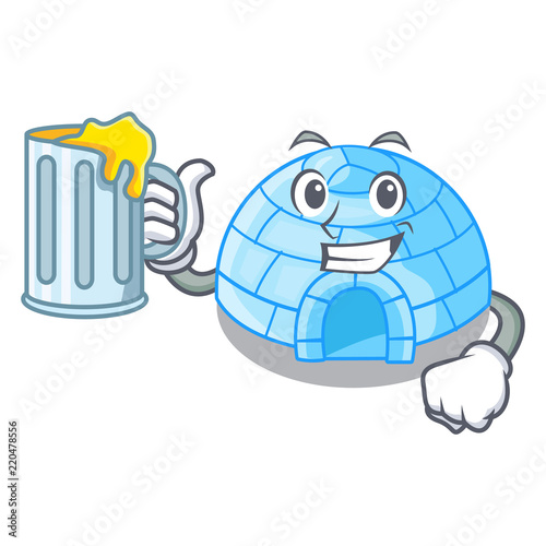 Miner igloo ice house isolated on mascot