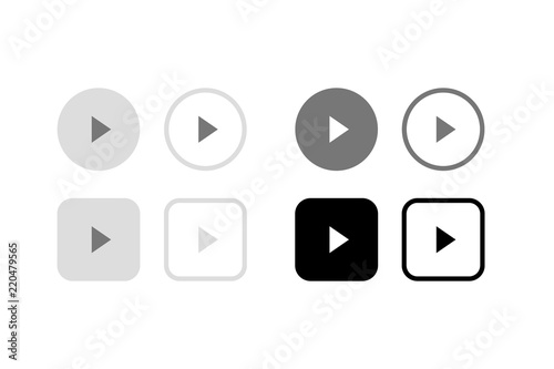 再生ボタン、プレイボタン。デザイン素材、グラフィックパーツ