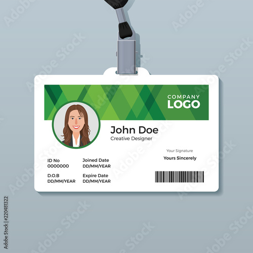 Simple Green Identity Card Template