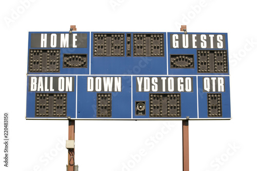 Football Scoreboard Isolated on White