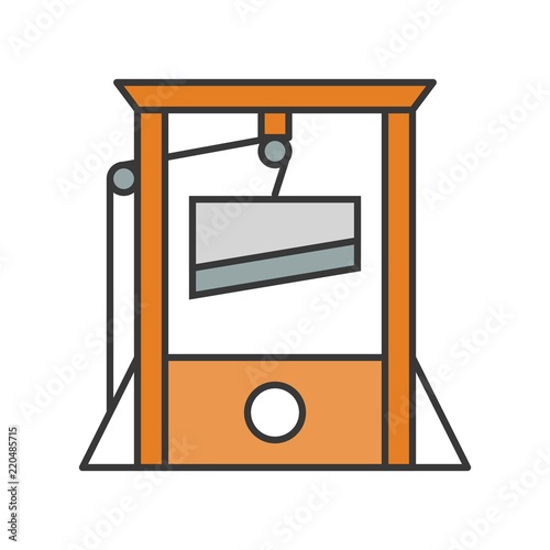 guillotine, Halloween related icon, filled outline design editable stroke