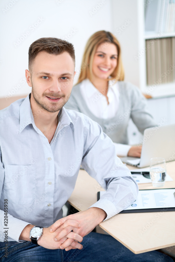 Successful business people working at meeting in office Successful business people working at meeting in office