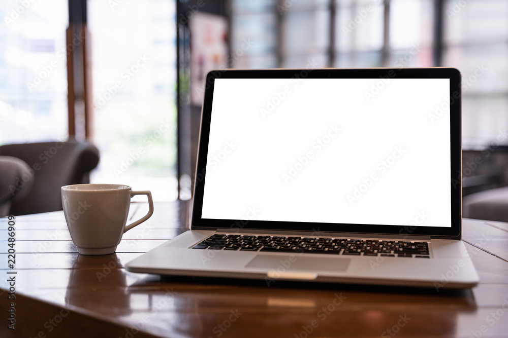 mock up Using laptop with blank screen computer modern mock up Using laptop with blank screen computer modern