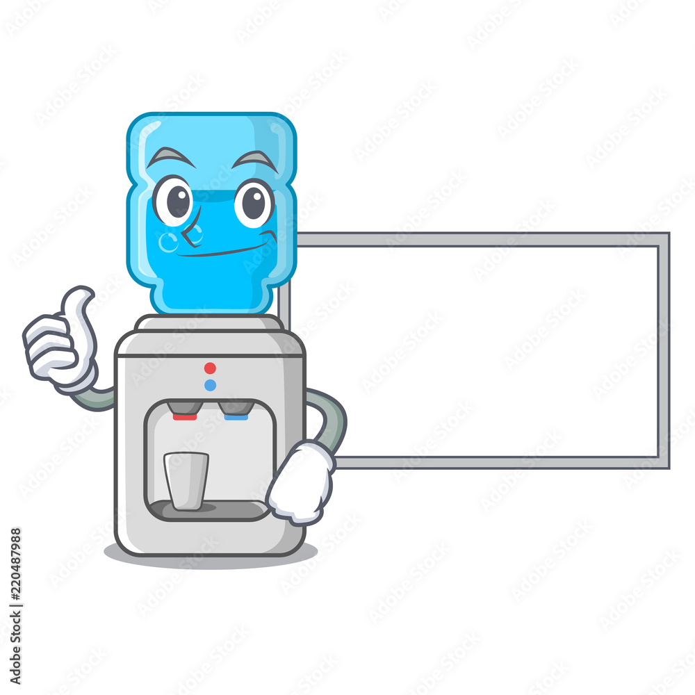 Thumbs up with board cartoon water cooler for office and home Stock Vector  | Adobe Stock