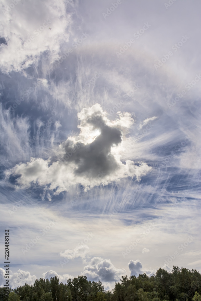 Fantastic figures formed by clouds in the summer sky. Fantastic figures formed by clouds in the summer sky.